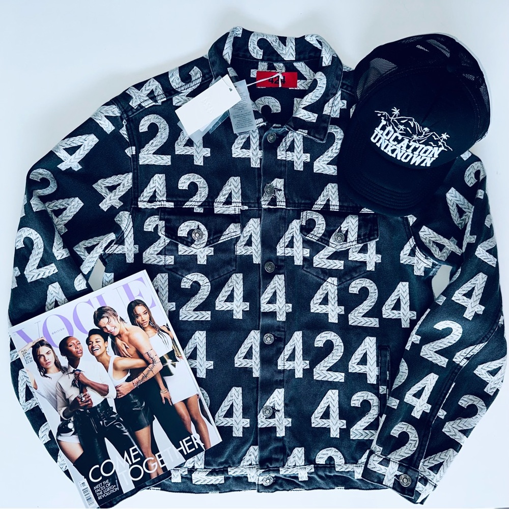 424 logo-print cotton-blend Denim Jacket